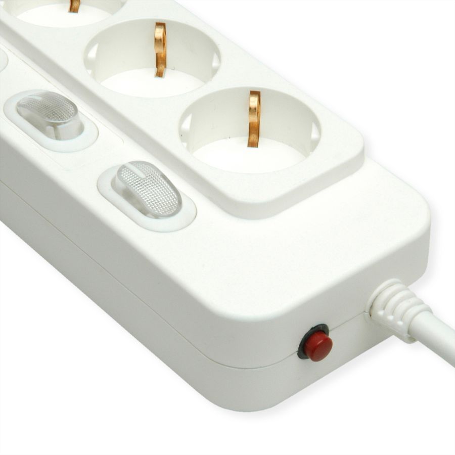 VALUE Power Strip, 4-way, with individual switches, white, 1.5 m