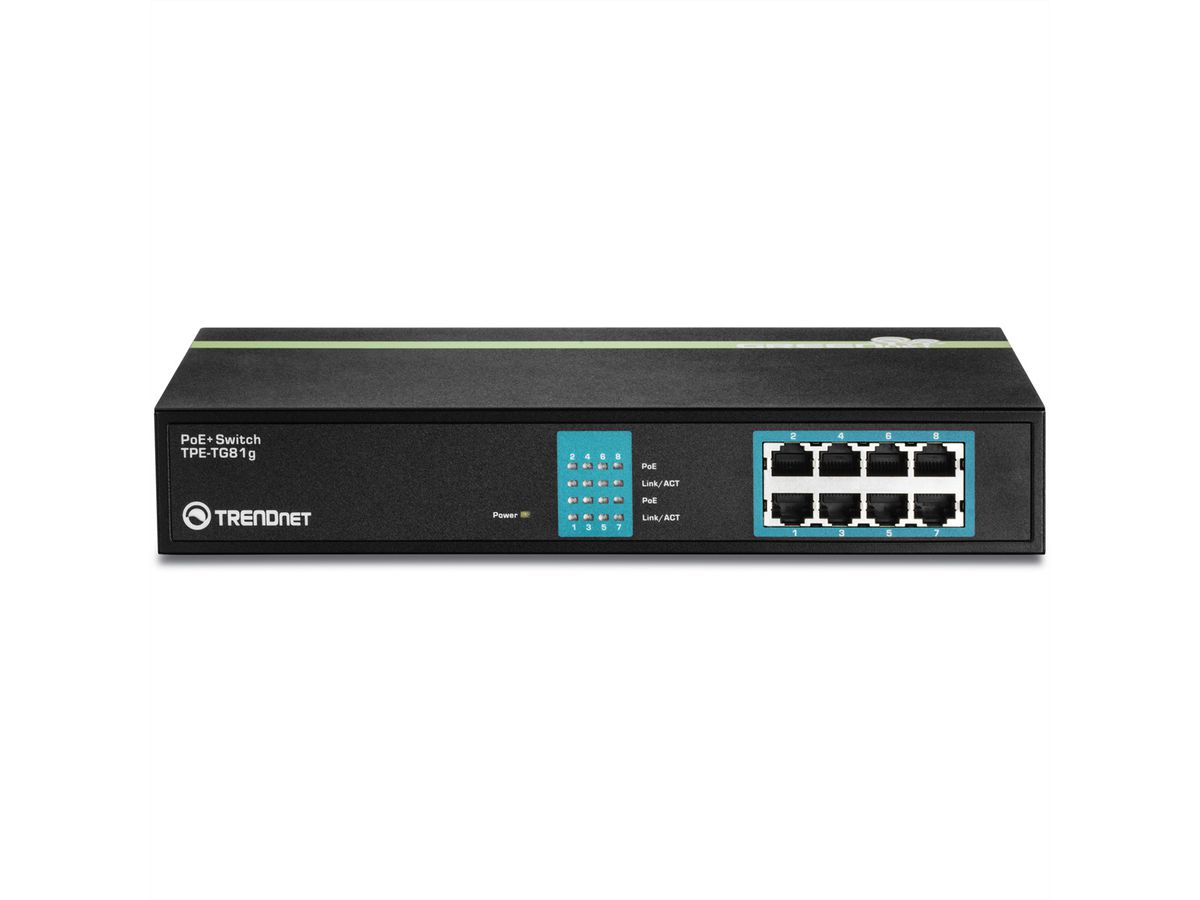 Trendnet TPE-TG81g 8-Poorts Gigabit PoE+ Switch