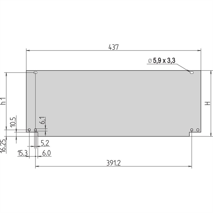 SCHROFF Inpac voorpaneel met scharnierende bodem, 3 HE, 2,5 mm, Al, geanodiseerd, onbehandelde randen