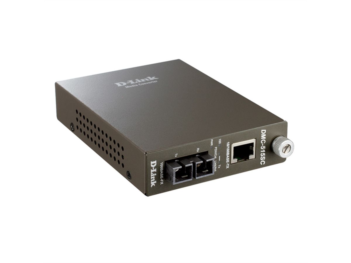 D-Link DMC-515SC/E Fast Ethernet-converter, 10/100 Mbps TP tot 100 Mbps FX SM