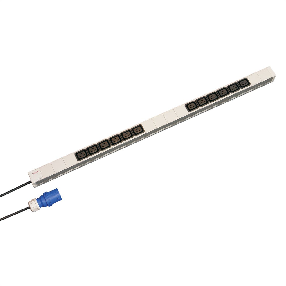 SCHROFF Socket Strip, IEC C19, 16 A, IEC 60309 Plug, 12x IEC C19
