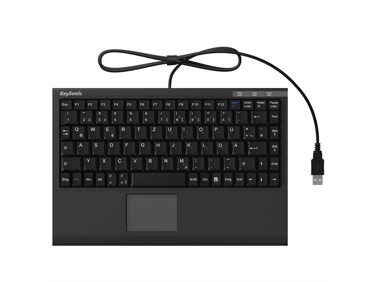 KeySonic ACK-540 U+ Mini-Keyboard mit integriertem Touchpad USB
