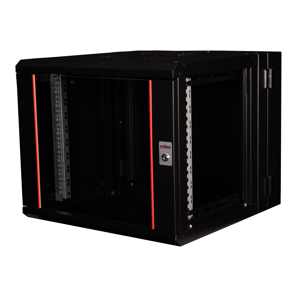 ROLINE 19-inch wall-mounted housing Pro 9 U, 600x600 WxD two-part swivelling black