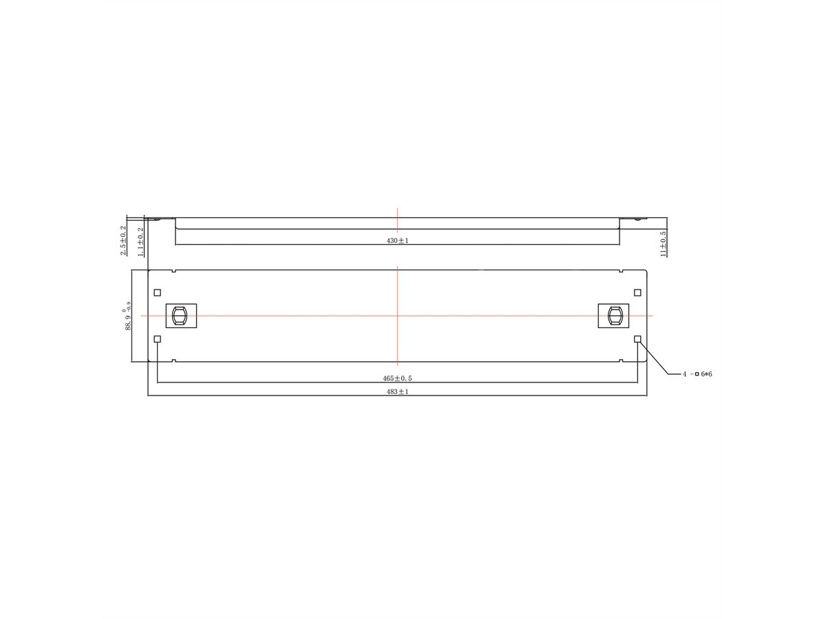 ROLINE 19" Blindplaat snap-in, 2 HE, RAL 9005 zwart