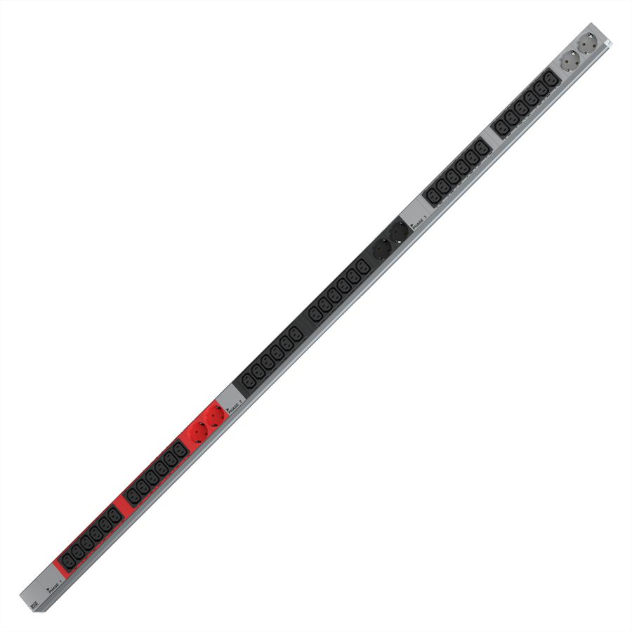 BACHMANN IT PDU ALU 1U 36x C13 6x earthing contact CEE 3x 32A red