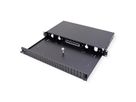 VALUE 19" glasvezel patchbox, leeg 1 HE, uittrekbaar, geschikt voor 24x SC-DX/LC 4-voudig