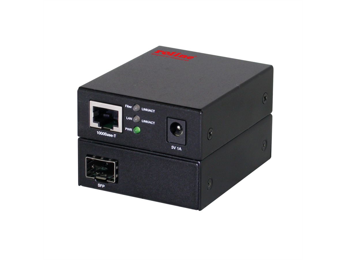 ROLINE 10/100/1000Base-T to Dual-speed Fiber Media Converter