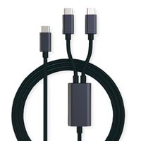 ROLINE USB type C split oplaadkabel, USB-C - 2x USB-C, M/M, max. 100W, zwart, 1,85 m