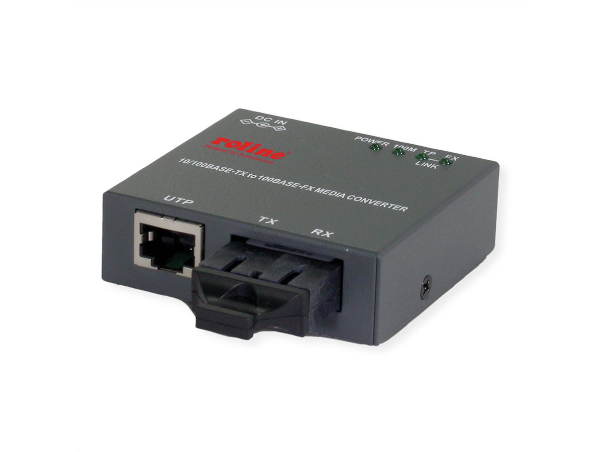 ROLINE Compacte Fast Ethernet Converter, 10/100Base-TX - 100Base-FX (SC)