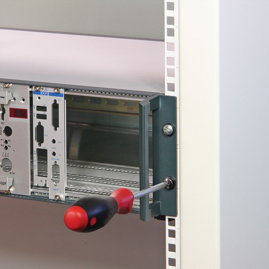 SCHROFF RatiopacPRO 19" rackmontagekast, achteraf te monteren afscherming met handgrepen, 2 HE, 84 PK, 255 mm