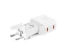VALUE USB Reise-Charger mit Euro-Flach-/UK-/US-Stecker , 2x USB-C-Anschlüsse, 45 W