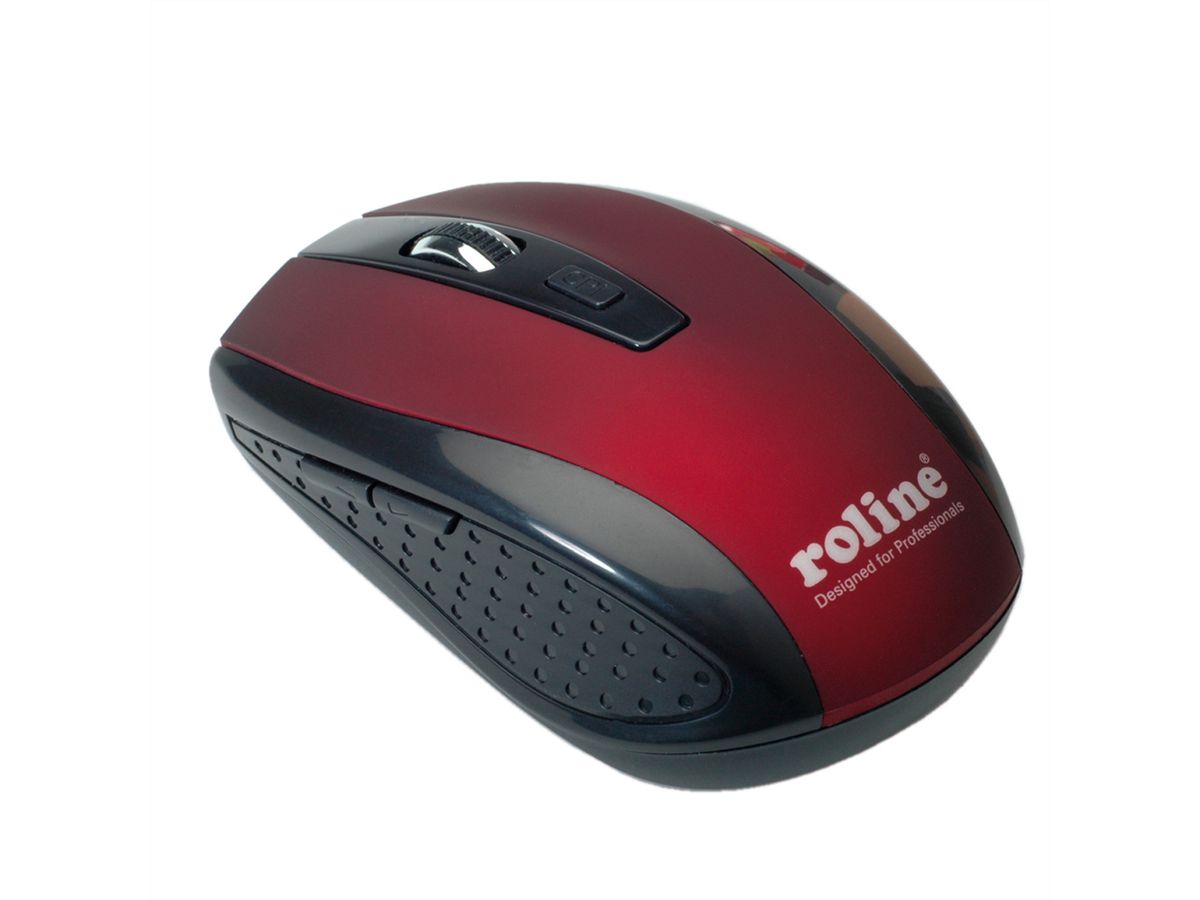 ROLINE Mouse, optical, cordless, USB, red/black