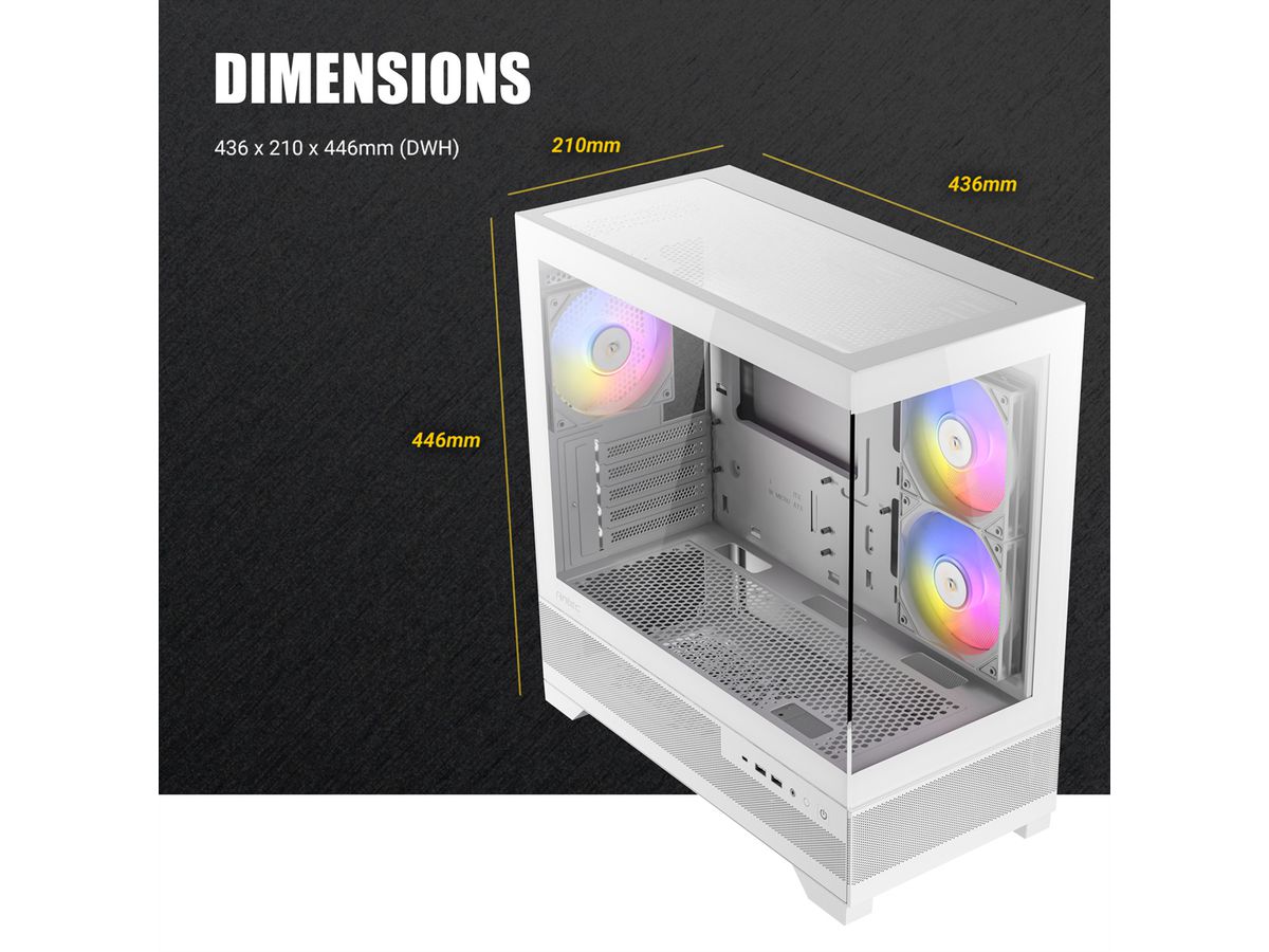 ANTEC CX500M ARGB PC Gehäuse Mini Tower Micro-ATX, schwarz