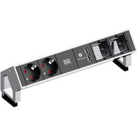 BACHMANN DESK2 2x earthing contact 2x ABD 1x USB Charger GST18, white