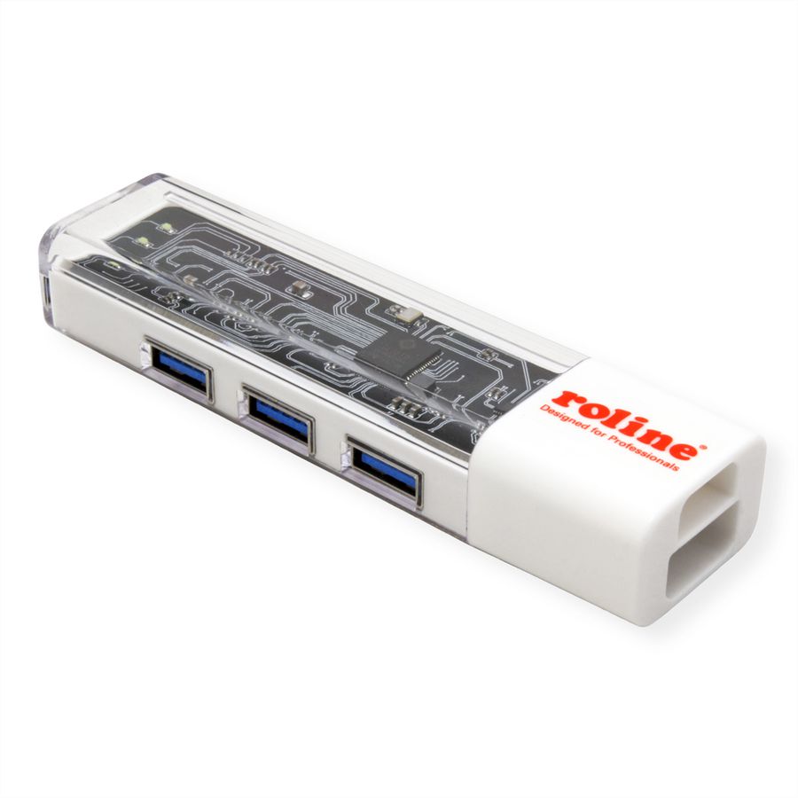 ROLINE Mobile USB 3.2 Gen 1 Hub, 4-poorts, Type A+C verbindingskabel