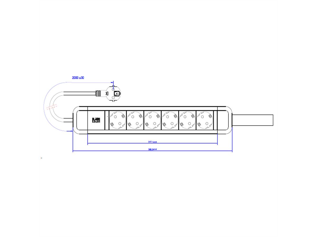 BACHMANN PRIMO 2 6xCEE7/3 with loop 2.0m CEE7/7
