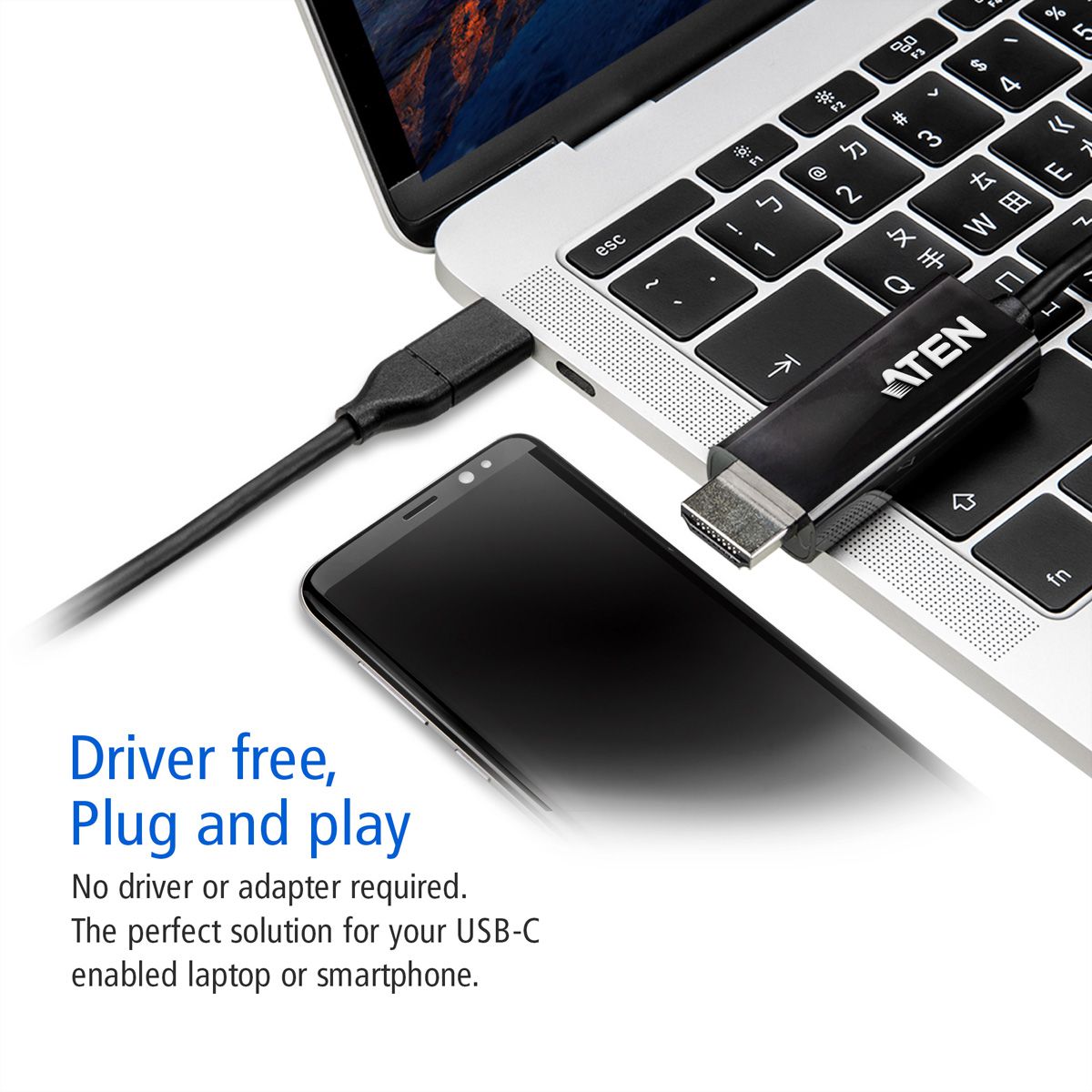ATEN UC3238 USB-C to 4K HDMI Kabel, 2,7 m