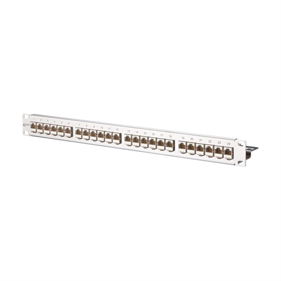METZ CONNECT E-DAT modul 24x8(8) 1RU patch panel Cat.6A, silver