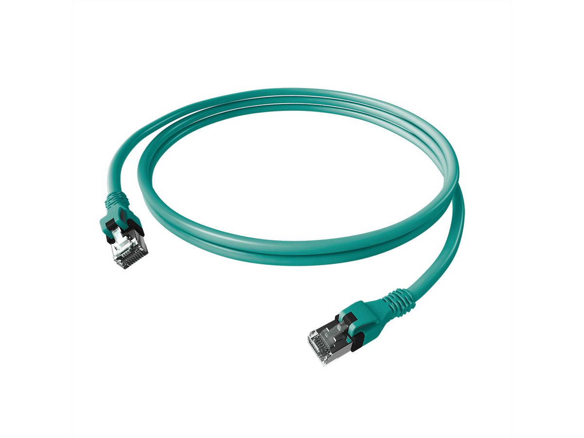 EasyLan DualBoot PushPull IP20 patchkabel, Cat.6A (Klasse EA), S/FTP, turkoois, 5 m