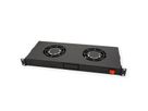 ROLINE 19-inch ventilatorunit 2 ventilatoren, Thermostaat zwart