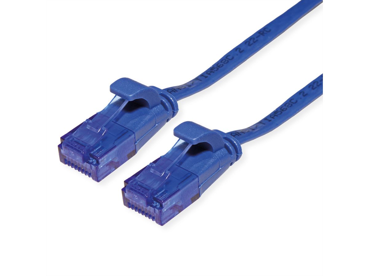 VALUE UTP Patch Cord, Cat.6A (Class EA), extra-flat, blue, 1 m