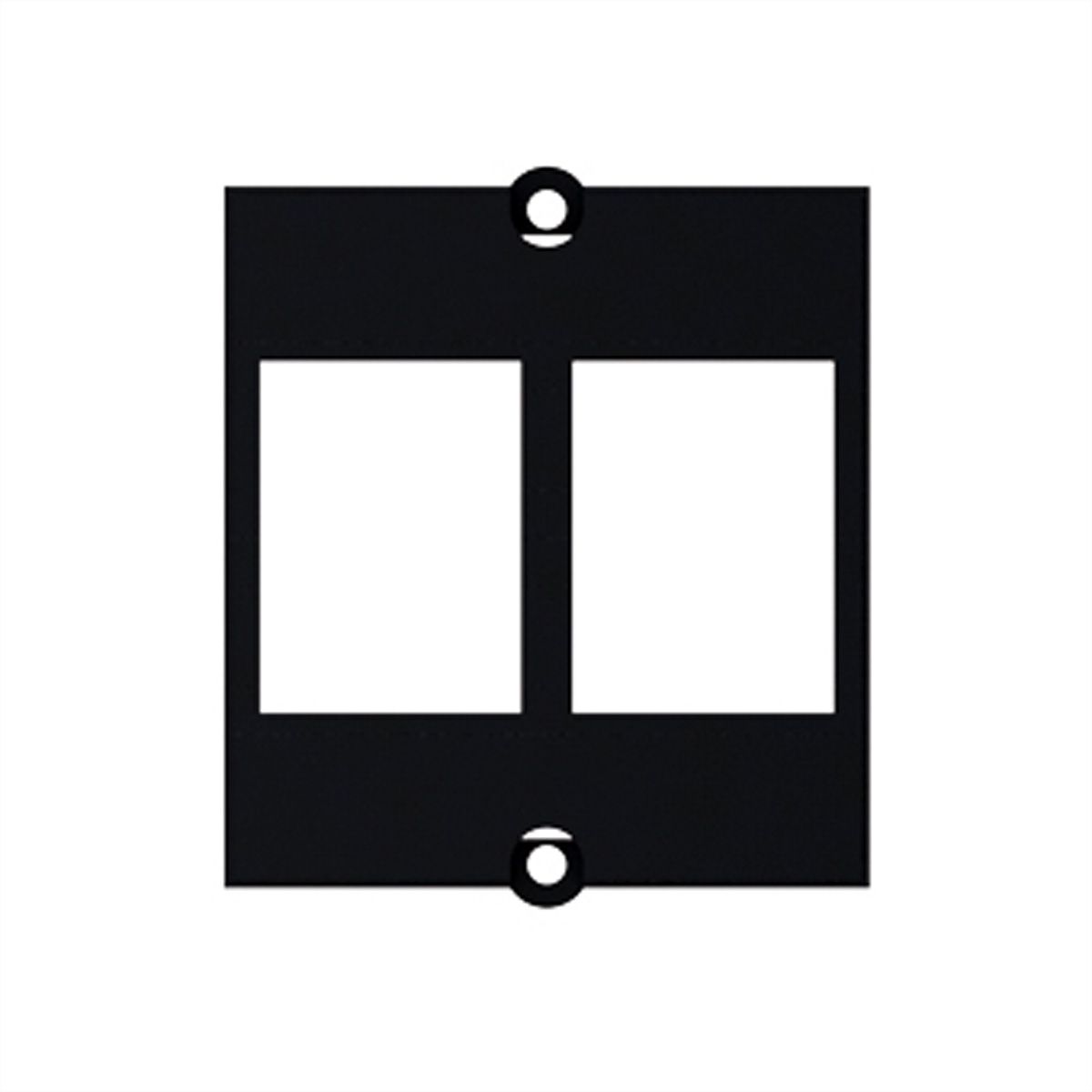 BACHMANN maatwerk module frame 2x Keystone met metalen beugel, zwart
