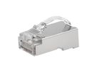 ROLINE RJ45-stekker, afgeschermd, Cat.6/6A (klasse E/EA), Pass-Through, voor massieve/soepele draad, 10 stuks