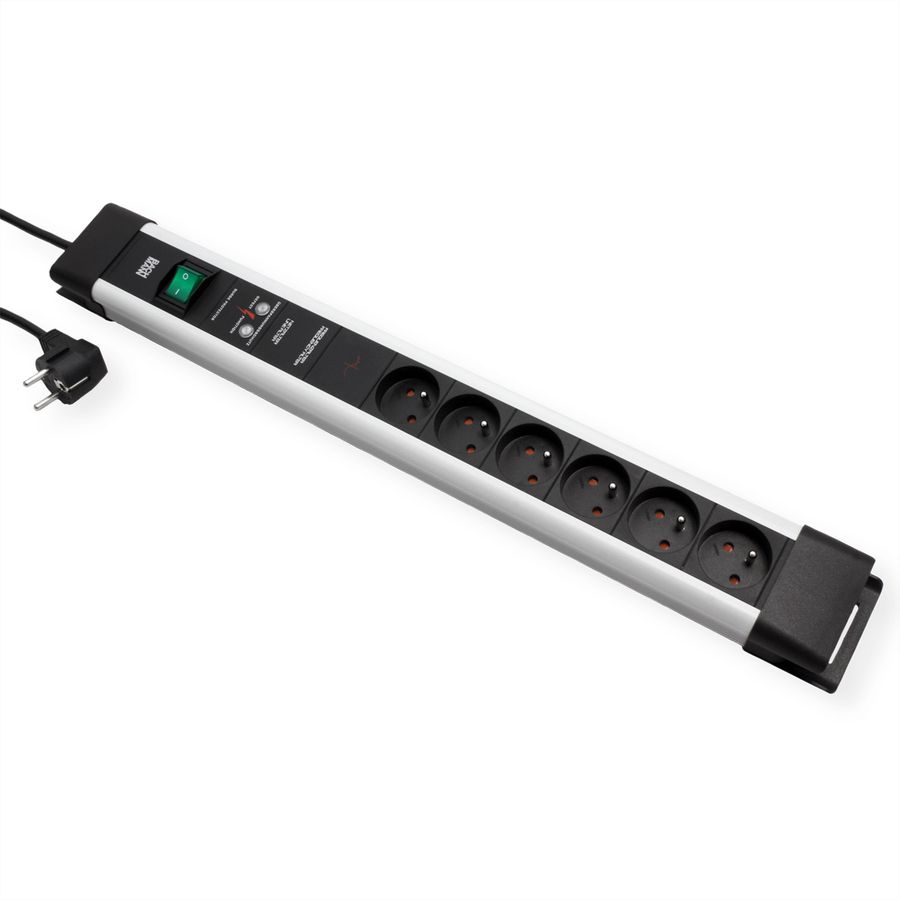 BACHMANN CONNECTUS 6xUTE, 1xGVS 1xSchalter 2,0m CEE7/7 Grau