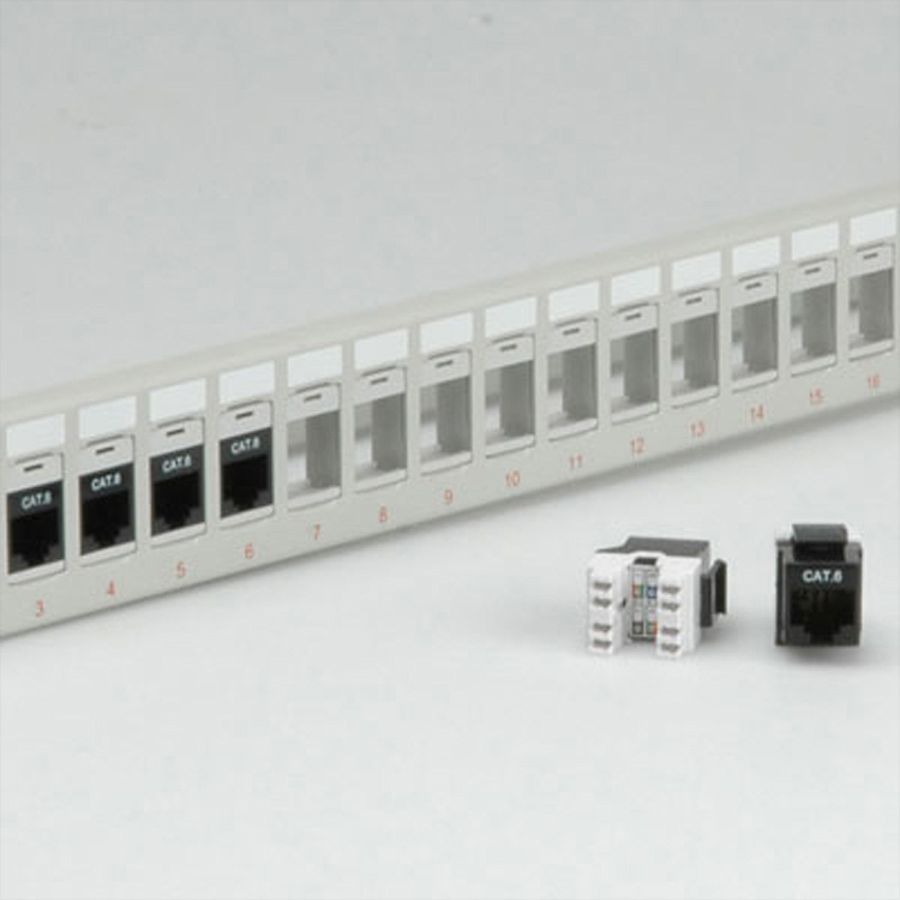 ROLINE 19" keystone patchpaneel, 24P, niet afgeschermd, grijs