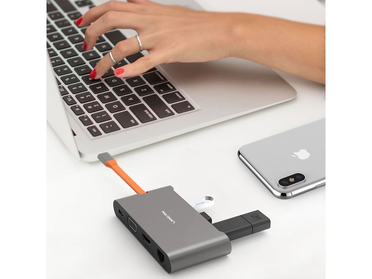 EXSYS EX-1220HM USB 3.2 Gen1 C-HUB 7 Ports für Notebook, Matebook und MacBook