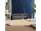 BACHMANN DESK2 ALU BLACK 2xUK, 1xUSB C/C 65W L=0,2m