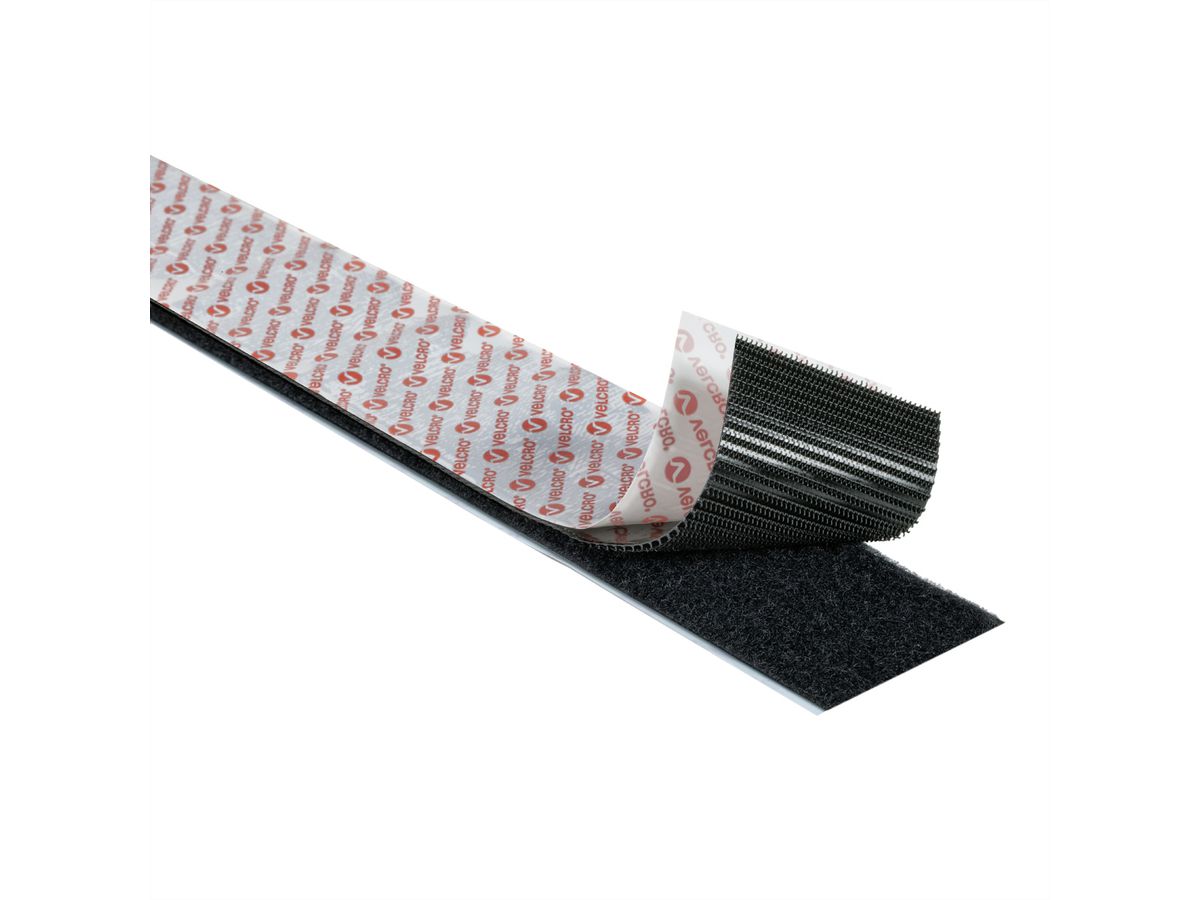 VELCRO® klittenband met hoge sterkte 25m haakband 25m lusband, klittenband 50mm zwart