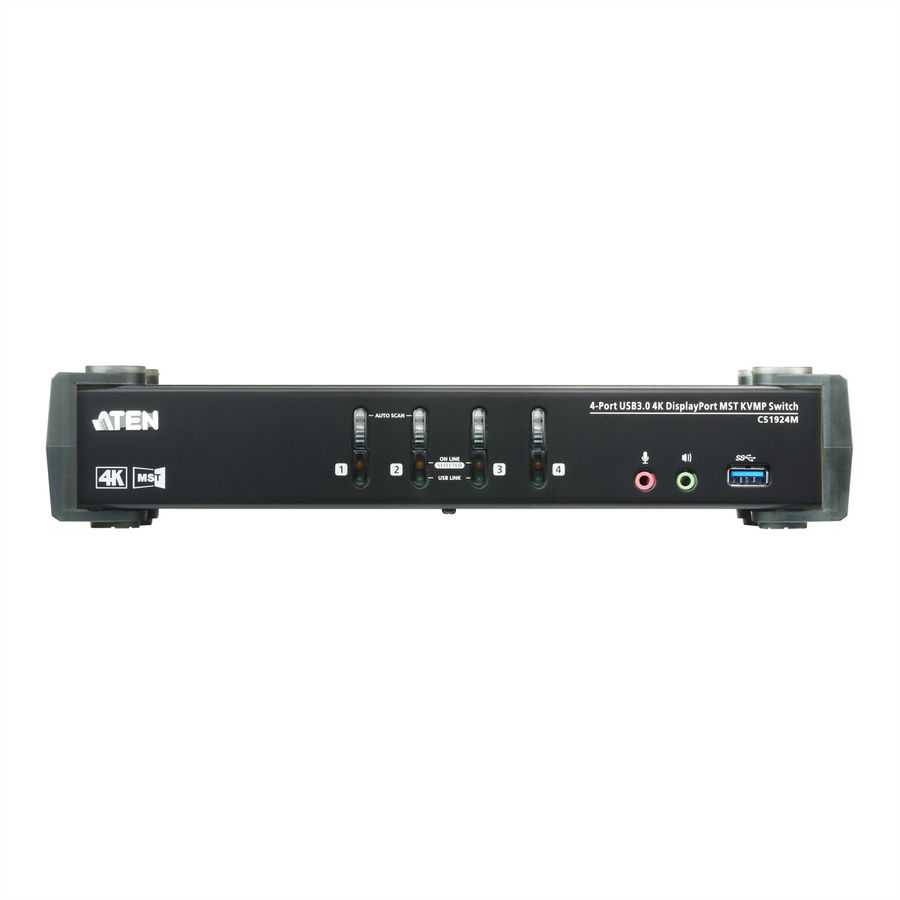 ATEN CS1924M 4-Poorts USB 3.0 4K DisplayPort MST KVM Switch
