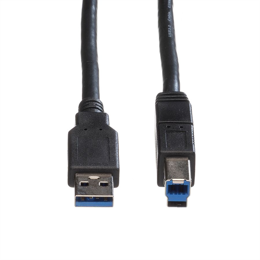 ROLINE USB 3.2 Gen 1 Cable, A - B, M/M, black, 1.8 m