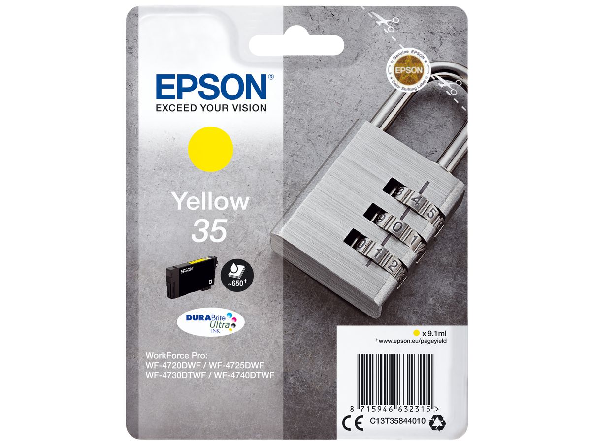 Epson Padlock Singlepack Yellow 35 DURABrite Ultra Ink