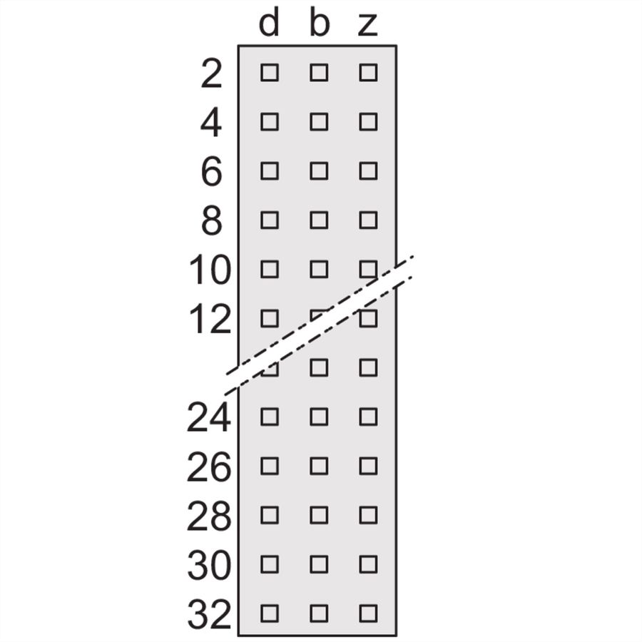 SCHROFF Stekker Type F, EN 60603, DIN 41612, vrouwelijk, 48 contacten, soldeerogen, 9,5 mm