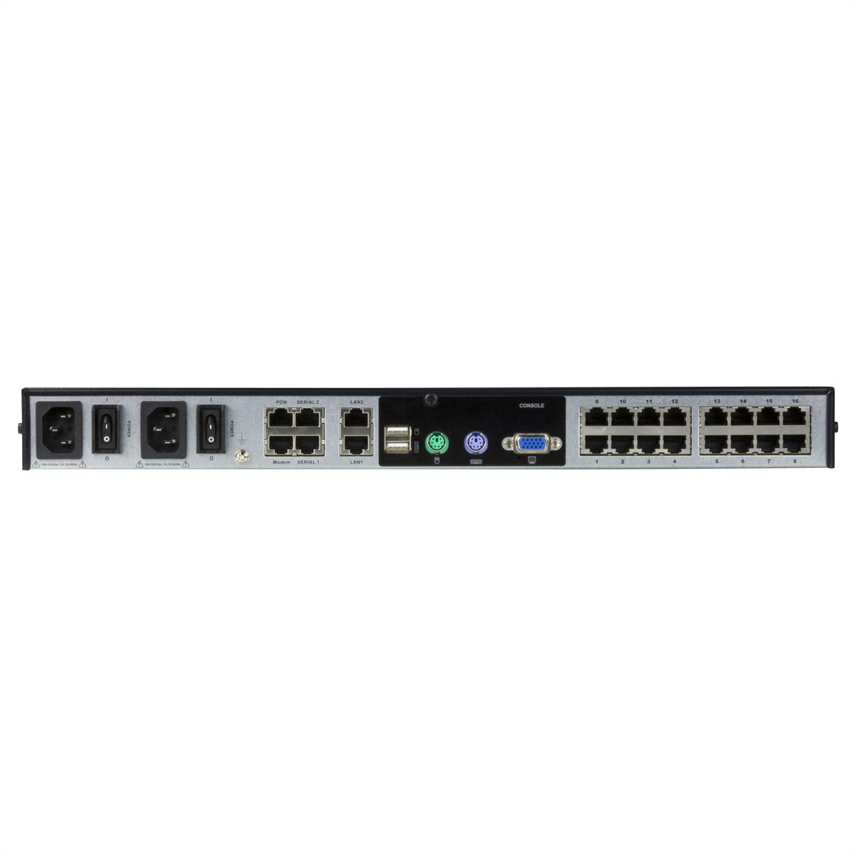 ATEN KN1116VA KVM over IP switch, 16 poorts, 2 bussystemen, voor cat.5e/6, met geluidsoverdracht en virtuele gegevensdragers