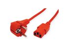 ROLINE Power Cable, straight IEC Connector, red, 1.8 m