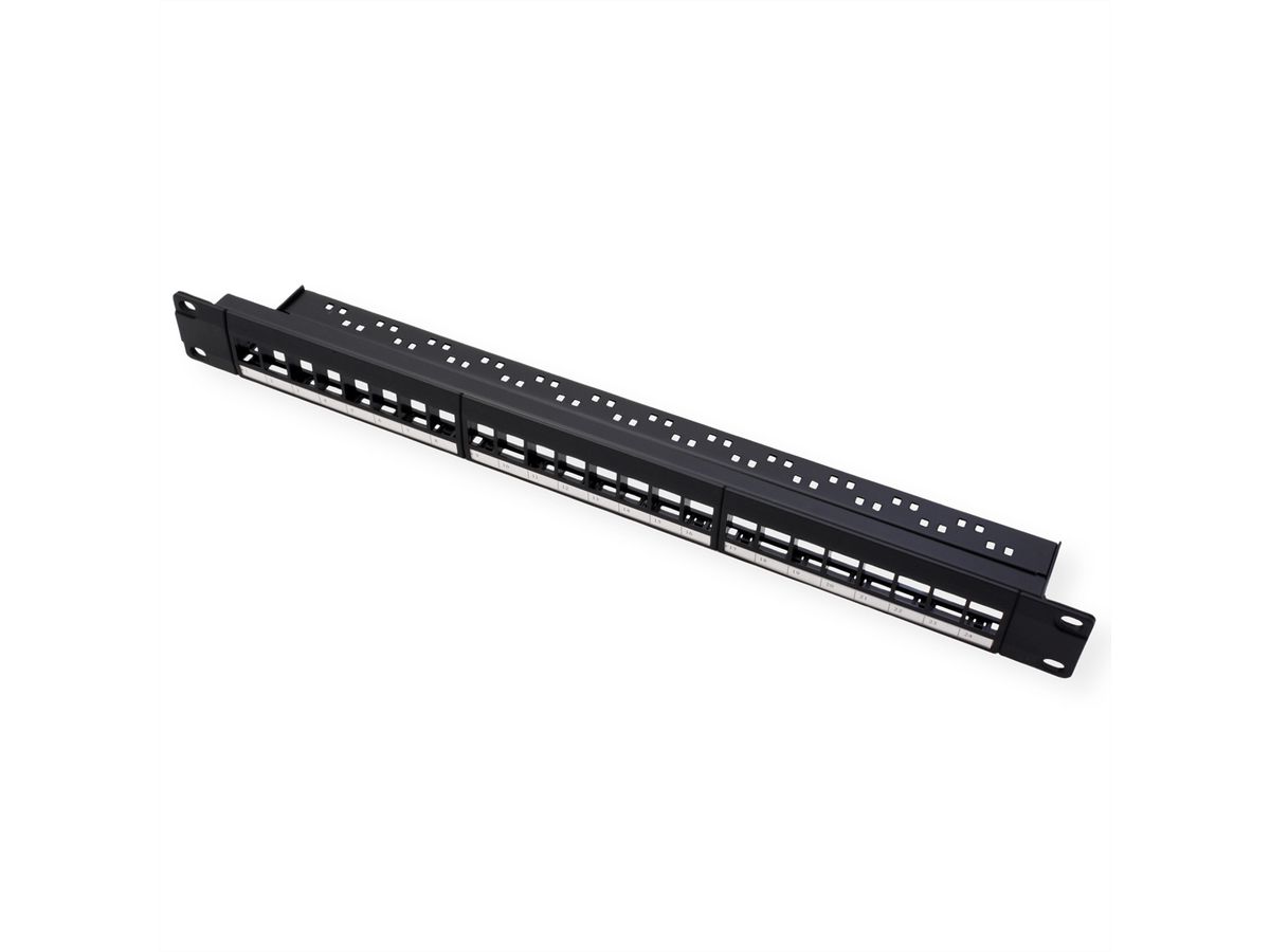 VALUE Keystone 19'' Module Frame, 24 ports, unshielded, 1U, 3-piece-type, black