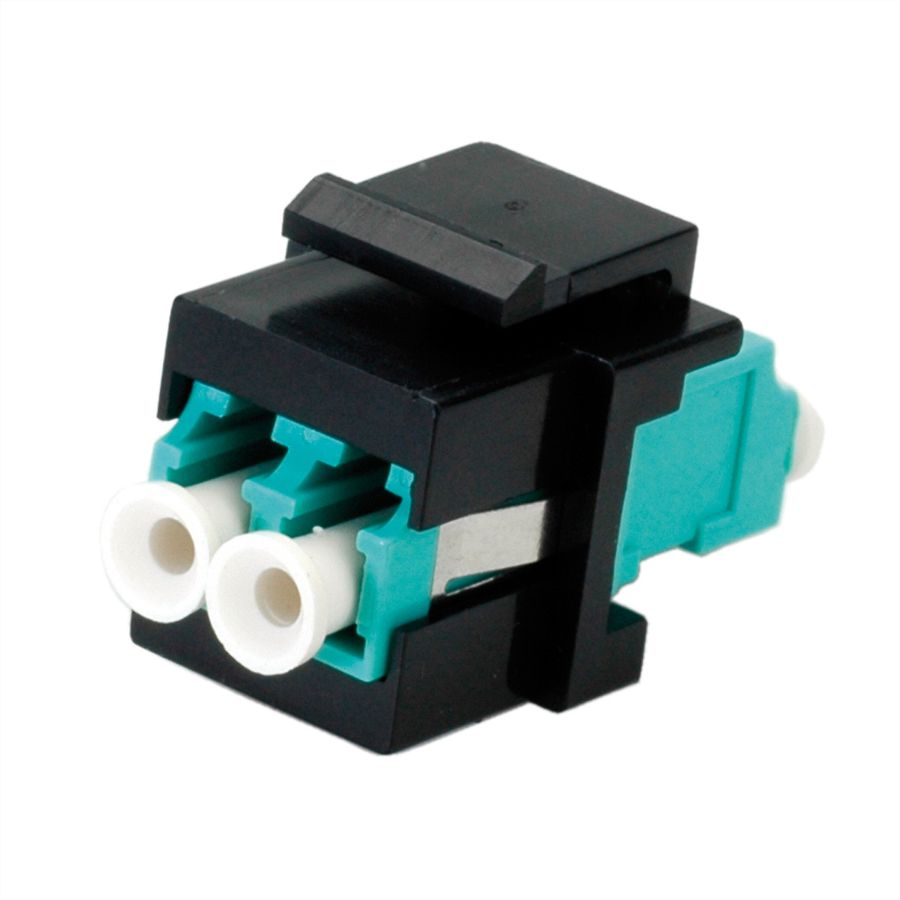 ROLINE Fiber Optic Keystone Jack, LC Duplex, Multimode, OM3