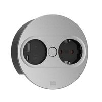 BACHMANN TWIST 2 1xCEE7/3 1xUSB A/C 22W 0.2m GST18 silver round