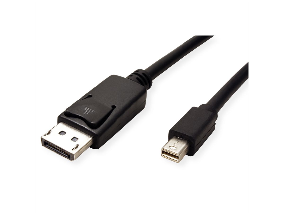 ROLINE GREEN DisplayPort kabel, DP Male - Mini DP Male, TPE, zwart, 3 m