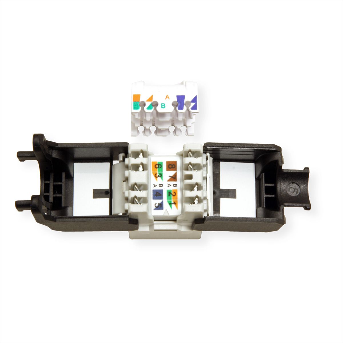 ROLINE Keystone Jack, Cat.6A (Class EA), RJ-45, UTP, tool-free, white