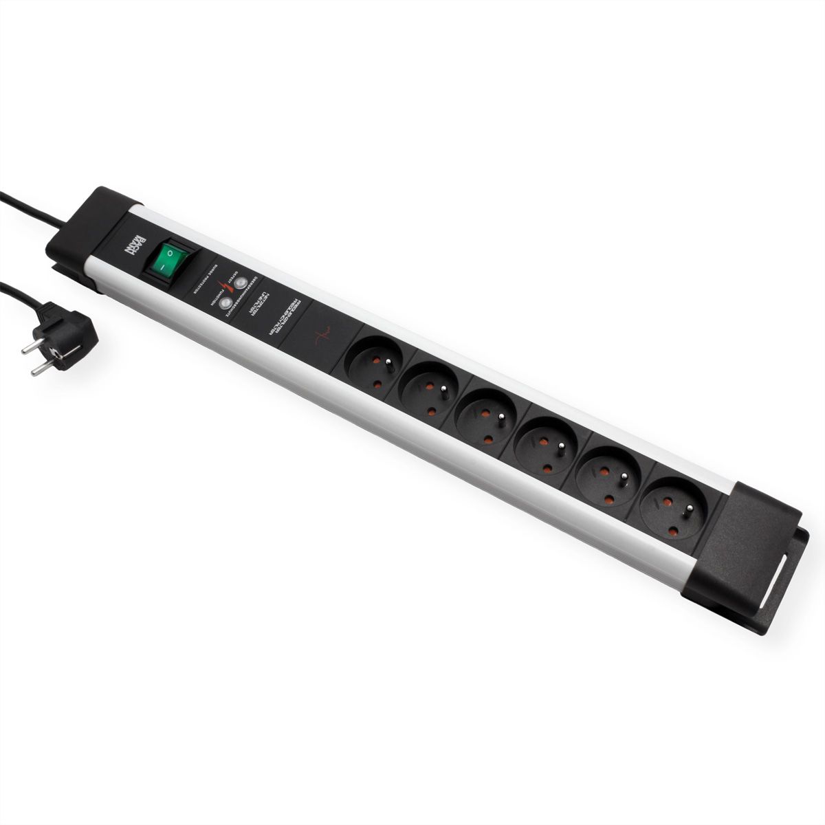 BACHMANN CONNECTUS 6xUTE, 1xGVS 1xSchalter 2,0m CEE7/7 Grau