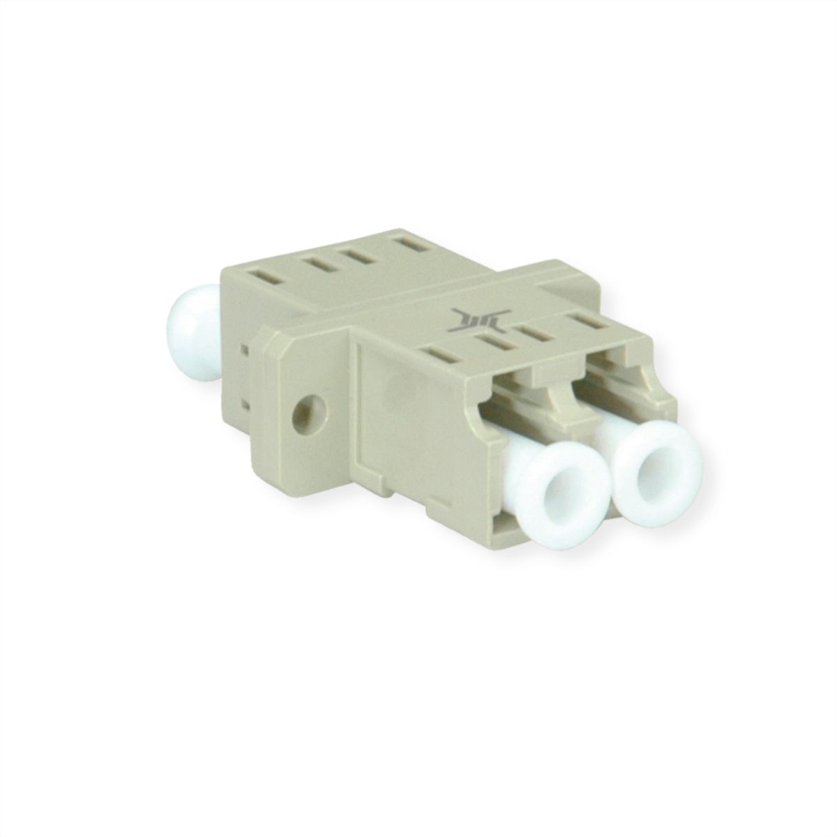 TELEGÄRTNER  LC/APC Duplex adaptor, multimode, cramic sleeve, plastic housing, beige, Z77