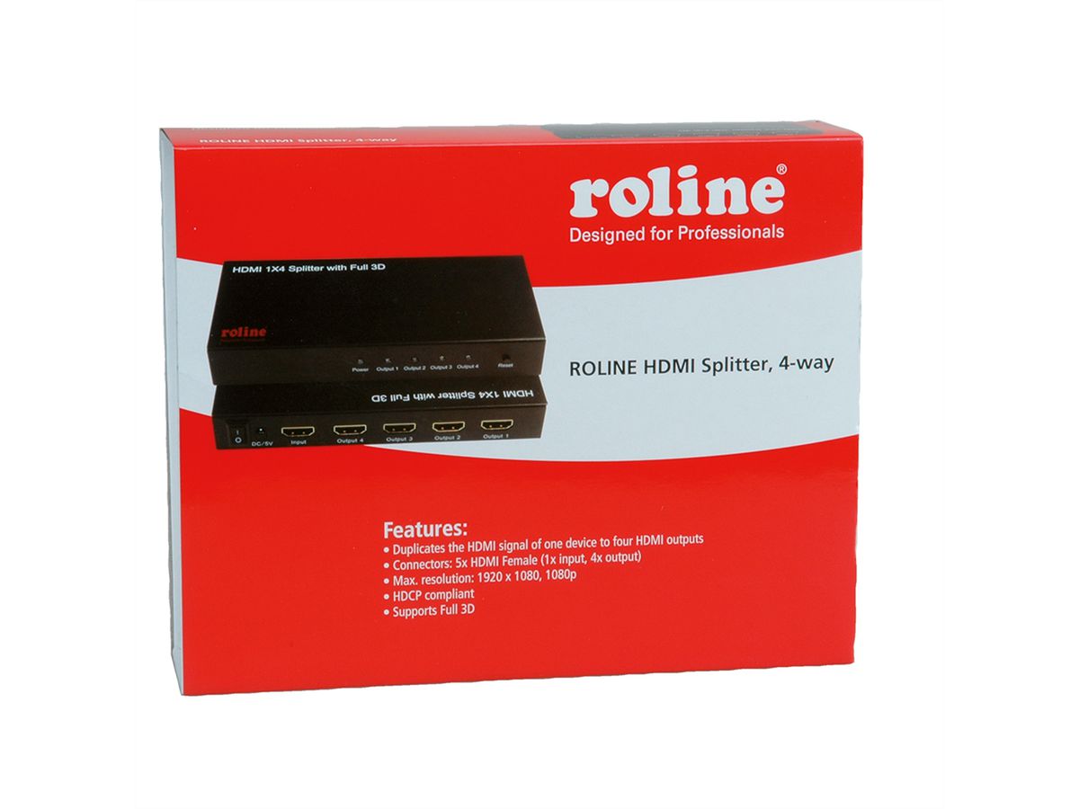 ROLINE HDMI Video-Splitter, 4-voudig