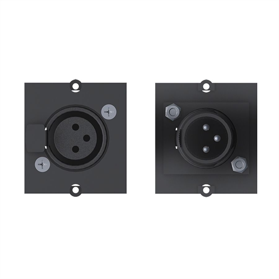 BACHMANN frame XLR 3-pin socket, Screw terminal 3-pin cover cap