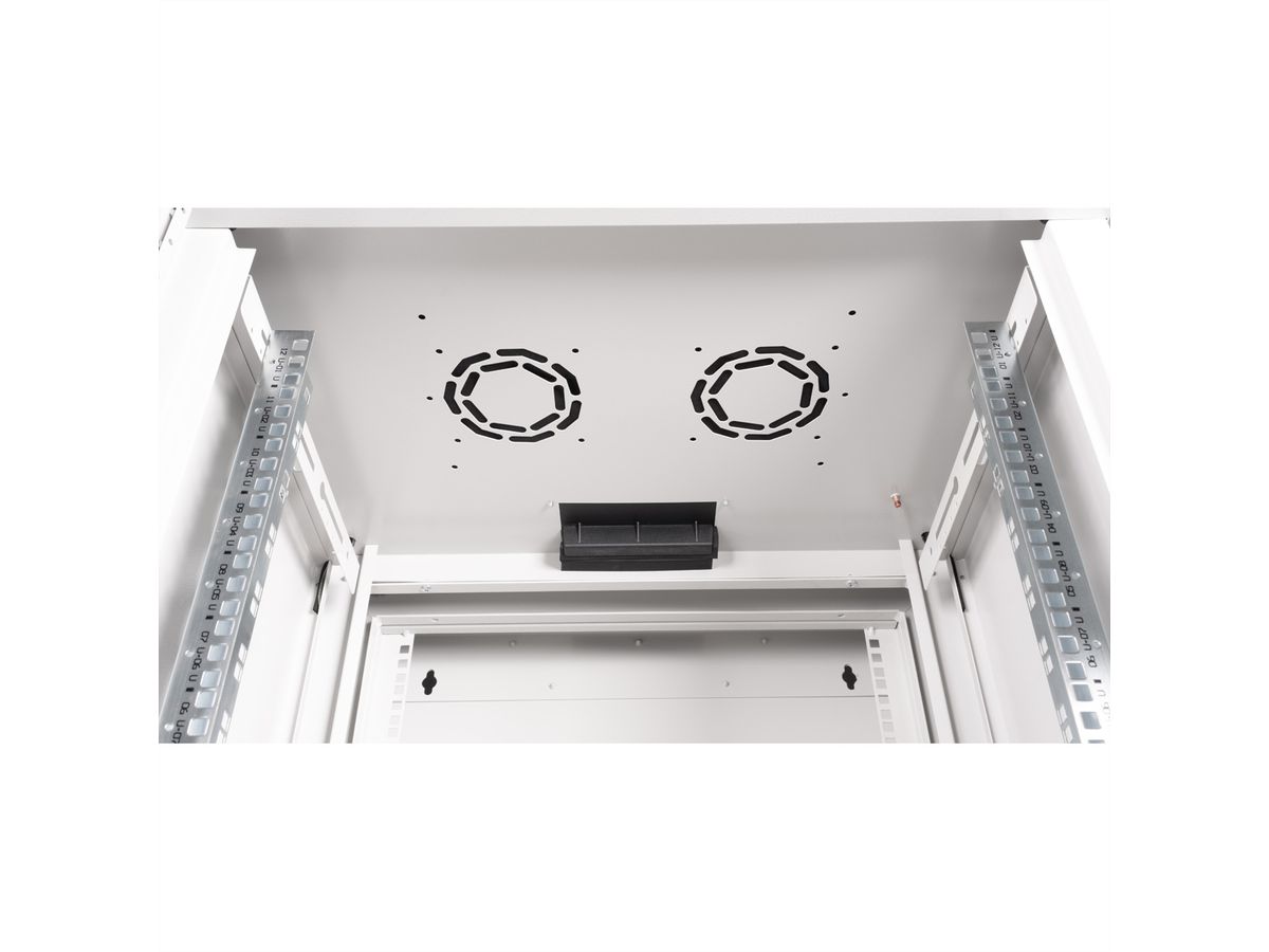 ROLINE 19-inch wandbehuizing Pro 12 U, 600x600 BxD tweedelig draaibaar grijs