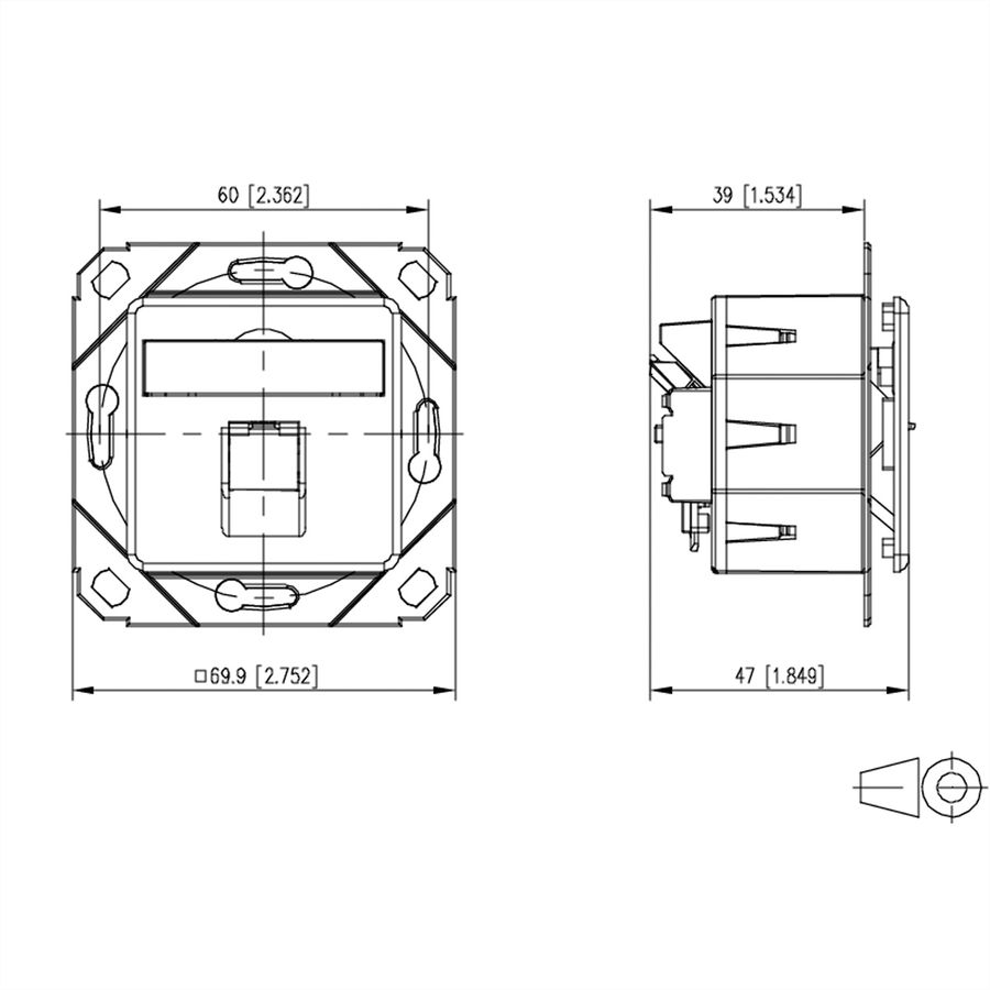 METZ CONNECT E-DAT C6A IDC Dose, 1 Port, UPk, reinweiß