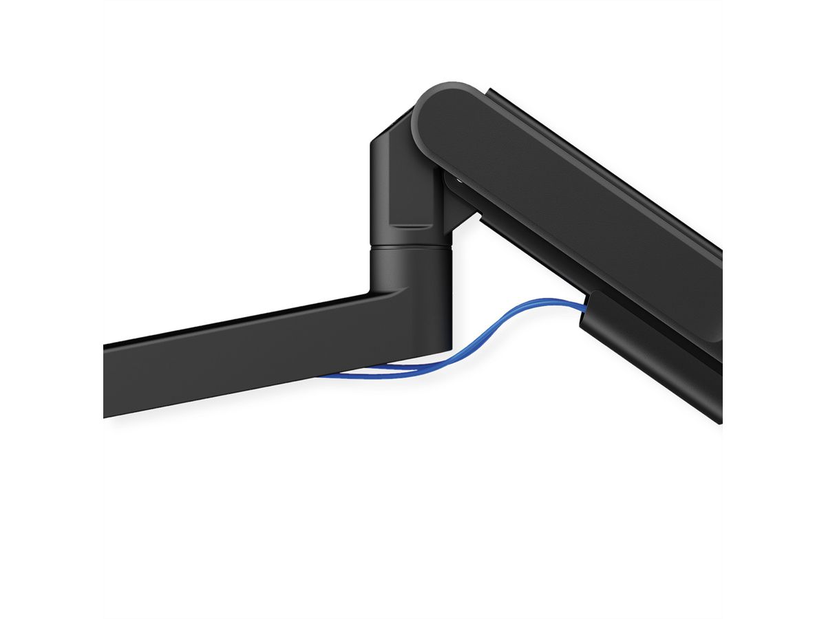 ROLINE LCD-arm voor zware belasting, draagstang, 4 scharnieren, tafelmontage, tot 22/27 kg, zwart